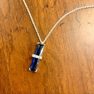 Penny+Grace Blue Stone Baguette Necklace